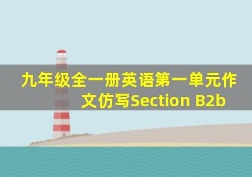 九年级全一册英语第一单元作文仿写Section B2b